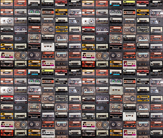 Vinilos collage casetes para decorar muebles o armarios